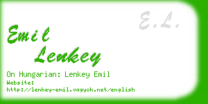 emil lenkey business card